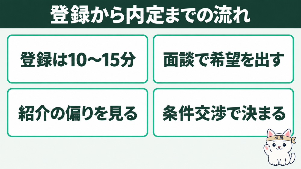 登録から内定までの流れと、使いこなすコツ