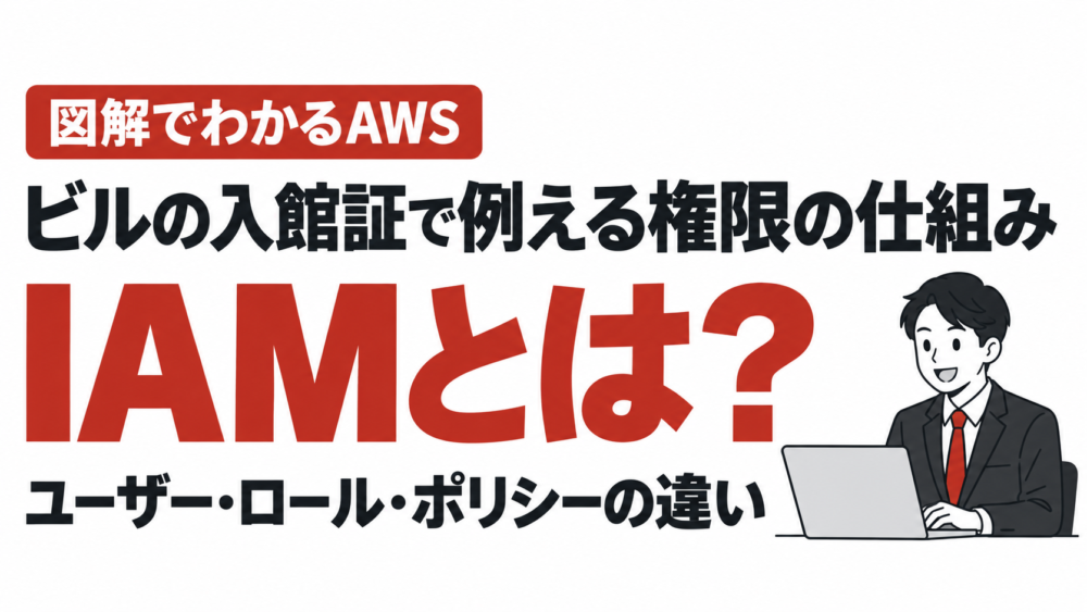 【図解】IAMとは？わかりやすくビルの入館証の例えで解説｜ユーザー・ロール・ポリシーの違い