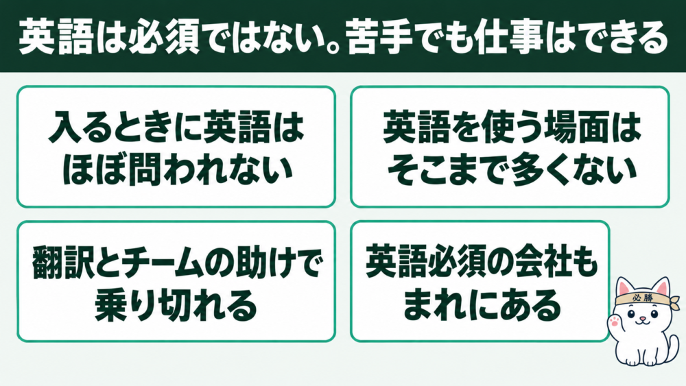 結論：インフラエンジニアに英語は必須ではない。苦手でも仕事はできる