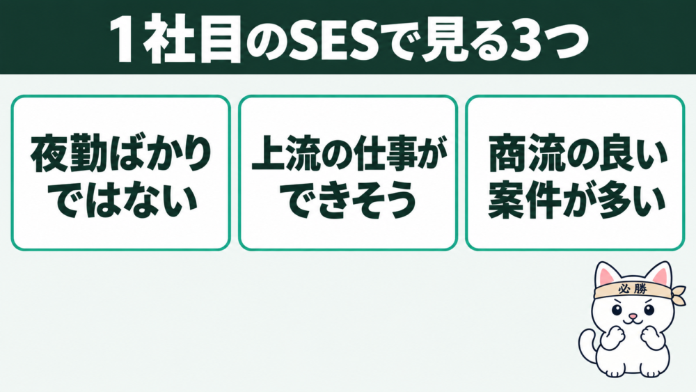 未経験が1社目のSESで見るべき3つ