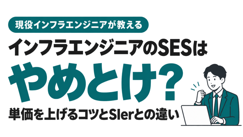 インフラエンジニアのSESはやめとけ？現役が教える単価を上げるコツとSIerとの違い