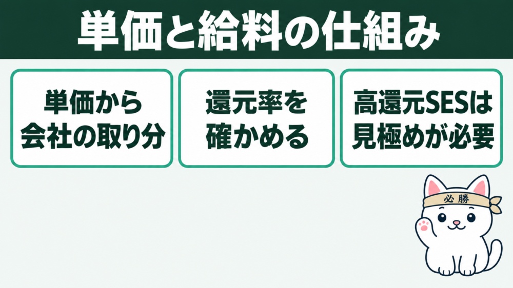 SESの単価と給料の仕組み