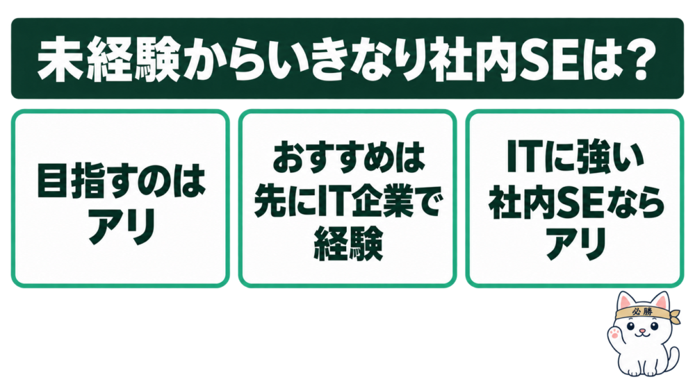 未経験からいきなり社内SEを目指すのはアリ？