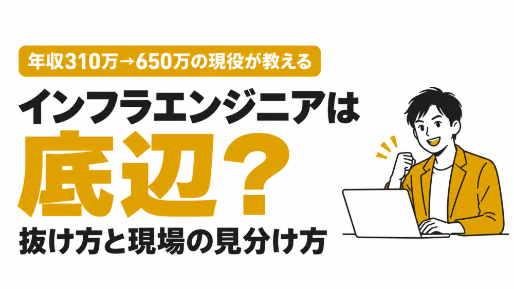 インフラエンジニアは底辺？年収310万から650万にした現役が教える抜け方と現場の見分け方