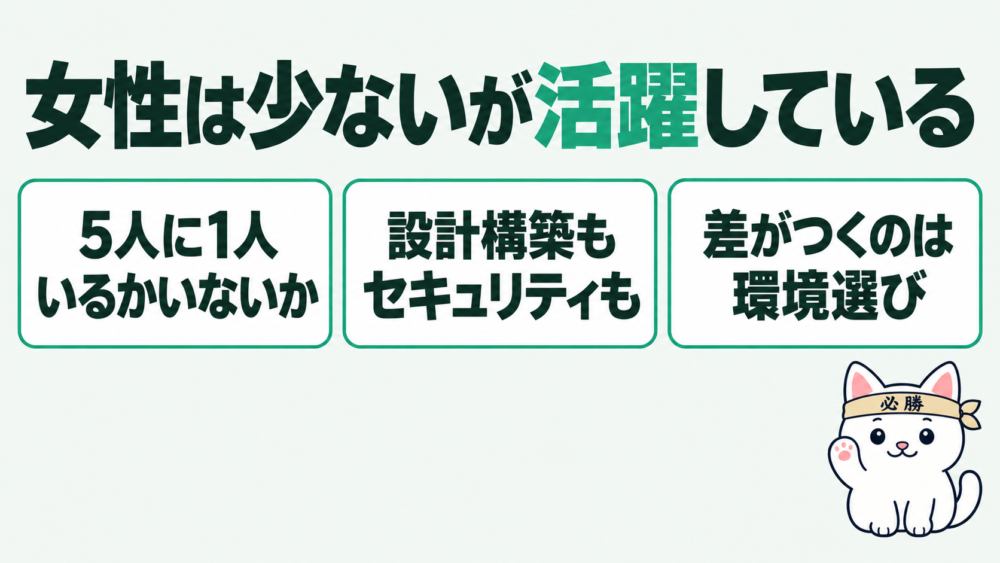 インフラエンジニアに女性は少ない?まず結論からお伝えします