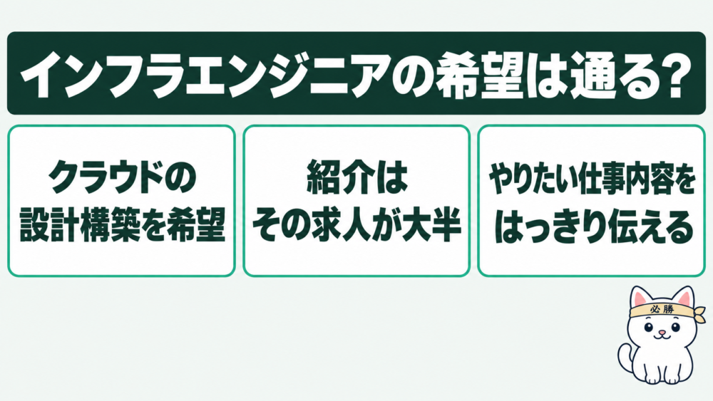 インフラエンジニアの希望は通る?クラウドの設計構築を希望したら大半がその求人だった